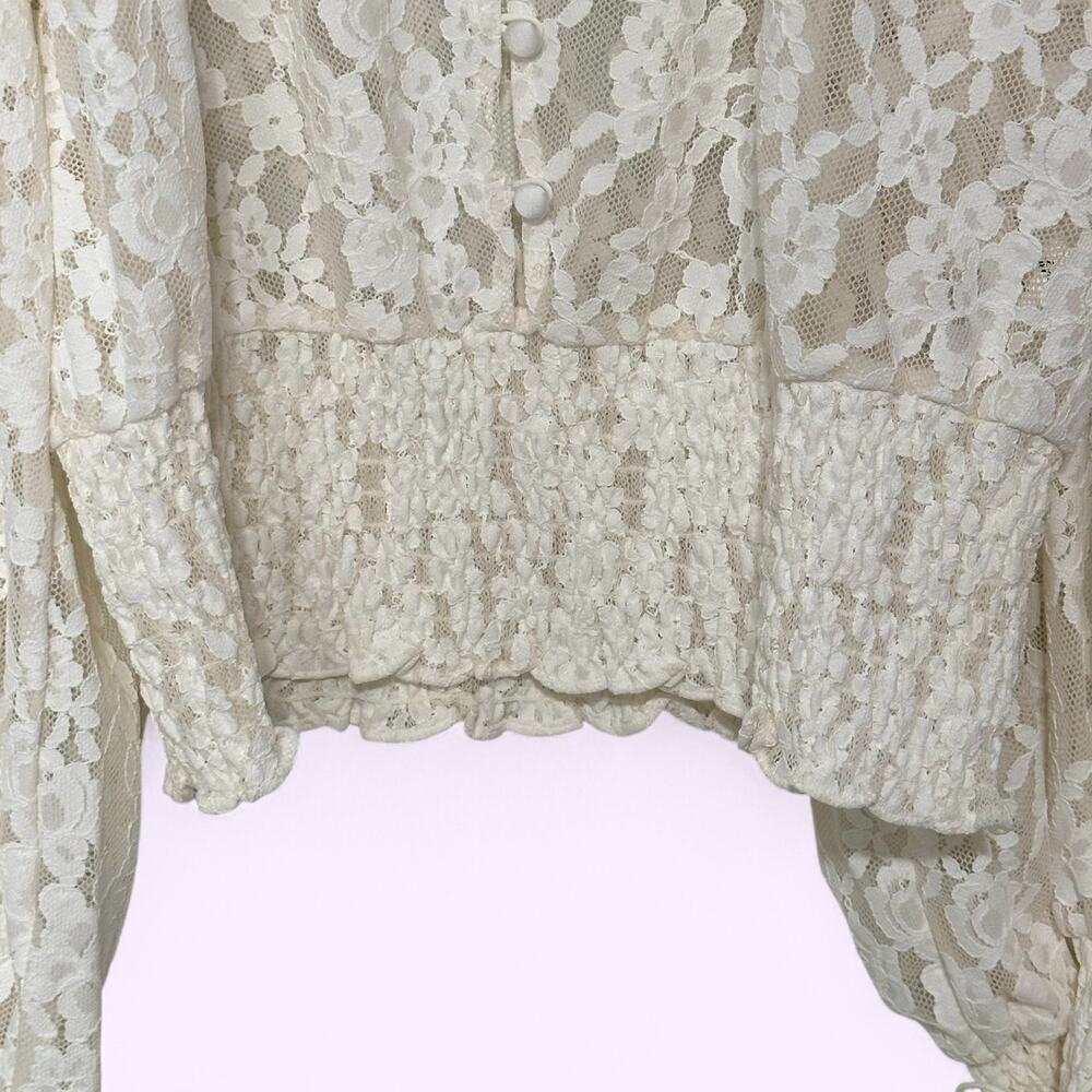 NWTs For Love and Lemons Victoria Secret Violeta White Lace Top (L) - Picture 6 of 16